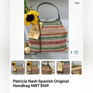 Patricia Nash satchel,purse,Laureana.Coral  multi Spanish ,woven,zig zag,boho